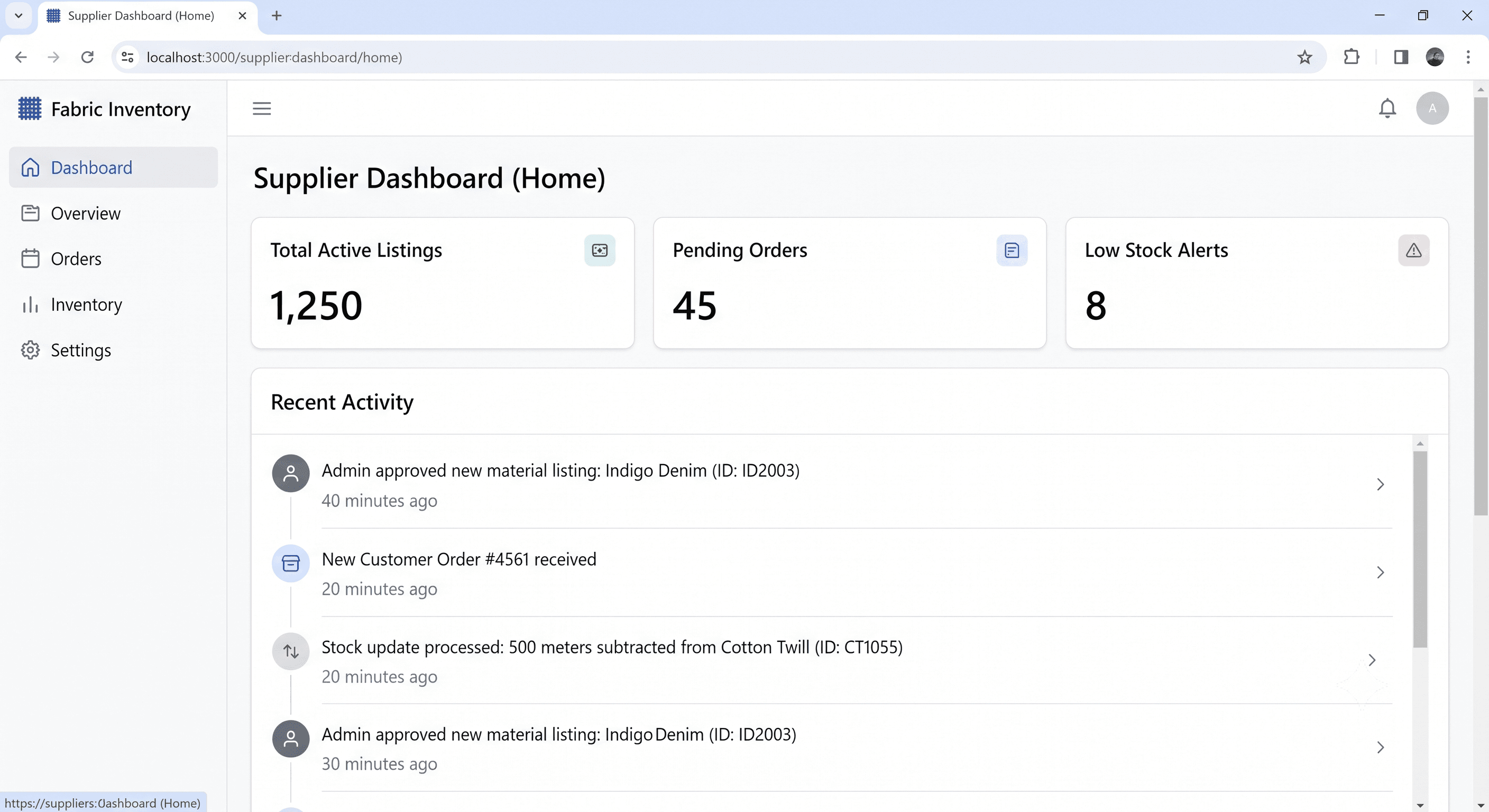 Active inquiries preview